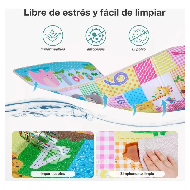Tapete Bebe Para Gateo Multiuso Juegos Seguridad 180x100cm