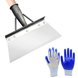 Multifunctional Garden Cleaning Shovel RUIFUNETEK Carbon Steel Flat Shovel, Weed Removal Tool, Moss Remover Shovel, Cleaning Scraper Shovel for Landscaping Planting Garden Snow Removal (27 CM)