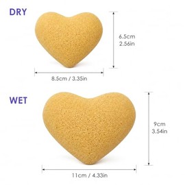 6 esponjas Konjac, esponjas faciales con forma de cordato, esponjas faciales policromadas para limpieza, naturales, coloridas, exfoliación suave para 