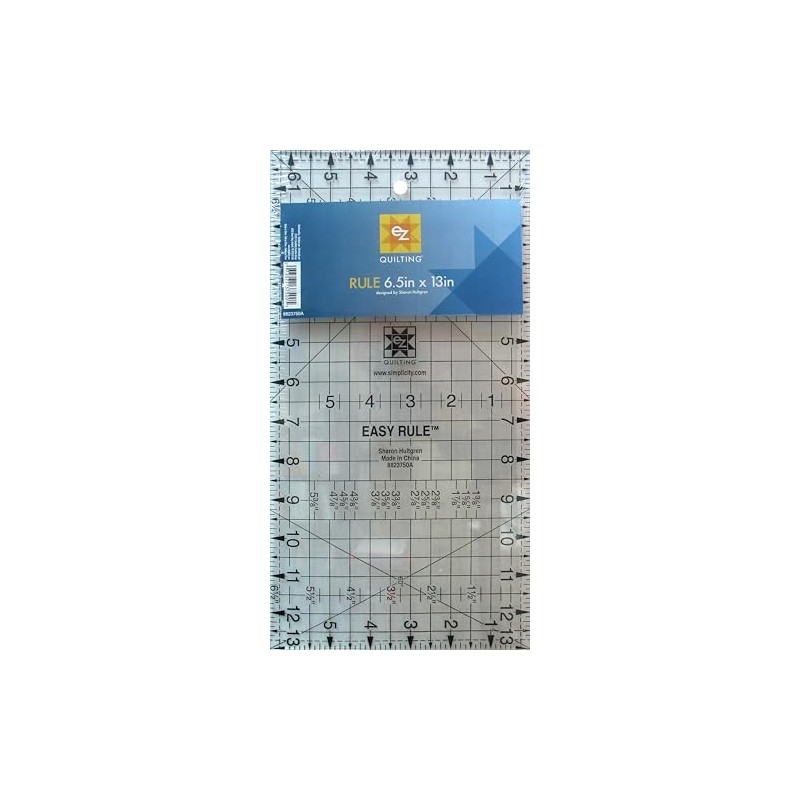 EZ Quilting Easy Rule Ruler 6-1/2in x 13-1/2in, 6-1/2"