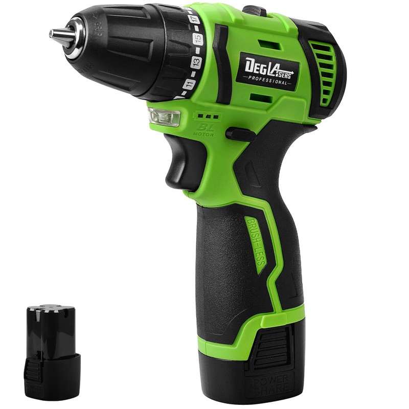 16.8V Cordless Drill, DEGLASERS Electric Power Drill with Battery and