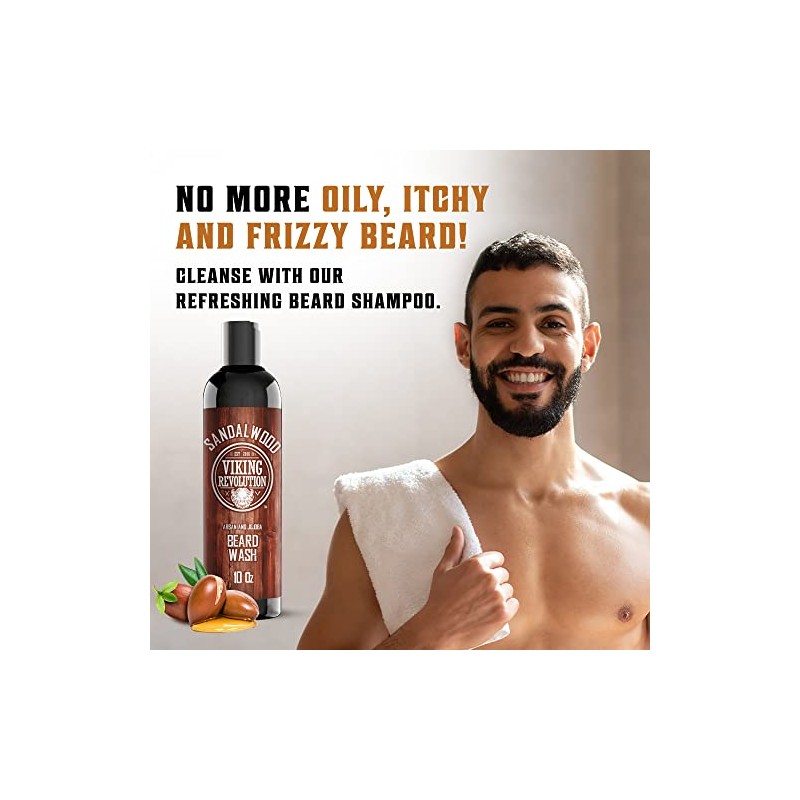 Beard Wash & Beard Conditioner Set w/Argan & Jojoba Oils