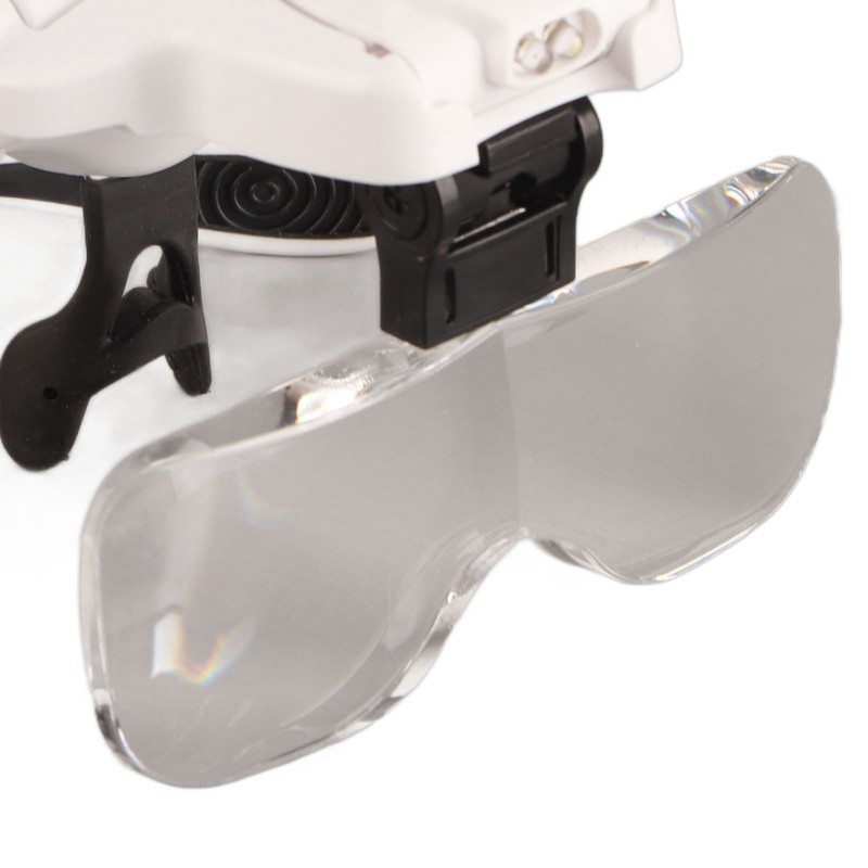 Head Mounted Magnifying Glass 2pcs LED Light Adjustable Rechargeable Headband