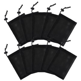 Set of 10 mesh bags, mesh bags, tear-resistant polyester bags, 10 x 15 cm with drawstring, water-permeable organiser for swimming pool, travel, cosmetics, everyday comfort