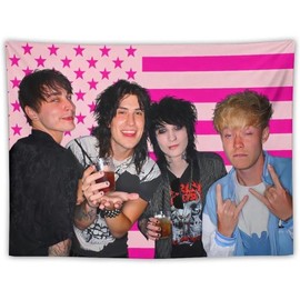 Sam Celebrity Birthday and Decorations Colby Stuff Jake Webber And Johnny Johnnie Gilbert Merch Pink Flag Funny Wall Tapestry Hanging for Bedroom Aesthetic Decorative - Size: 60x80in