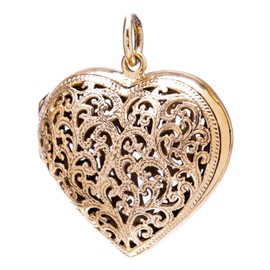 Windalf Vintage Jewellery Locket Nina 3.8 cm Boho Lucky Heart Photo Locket Lucky Charm with Compartment Picture Locket High-Quality Bronze