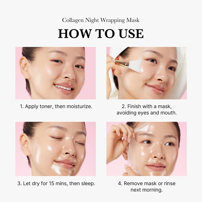 Paquete de mascarilla facial despegable envoltura de colágeno para la