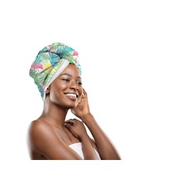 2-in-1 Shower Cap & Hair Towel Wrap for Women - Lightweight Towel Wrap with Elastic Loop for hair Drying & Conditioning - Ideal for All Hair Types, Comfortable & Easy to Use (Tropical)