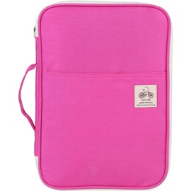 Hilitand 5 colores funcionales A4 Bolsas de documentos Carpeta de archivos Organizador de cartera Portátil para computadora Estuche con cremallera(Rose Red)