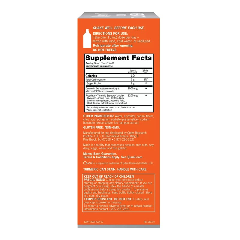 Qunol Liquid Turmeric 1,000 mg., 30.4 Fluid Ounces