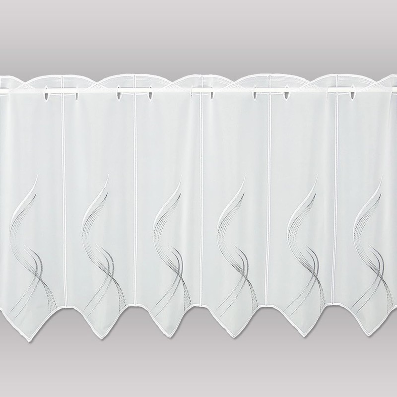 Modern Panel Curtain Samara with Ornamental Embroidery from Plauen Lace