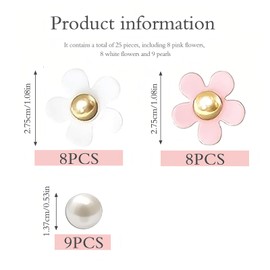 HRCOYES 25PCS Shoe Decoration Charms, Flower Cute Shoe Charms, Shoe Decoration for Kids Girls Woman Adults