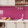 VEELIKE 6 Sheets Berry Pink Subway Tile Peel and Stick
