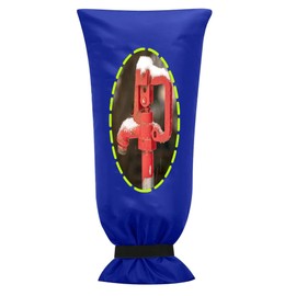 Outdoor Faucet Covers for Winter, 8.2" W x 20" H Outside Yard Hydrant Protector Socks Winter, Insulated Hose Bib Protector Cover, Spigot Pipe Cover Freeze Protection - Blue