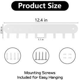 Suzurana 2 Pack Key Holder for Wall,Key Hooks with 8 Hooks, Key Rack for Wall No Drill for Living Room, Kitchen, Bathroom, Garage (White)