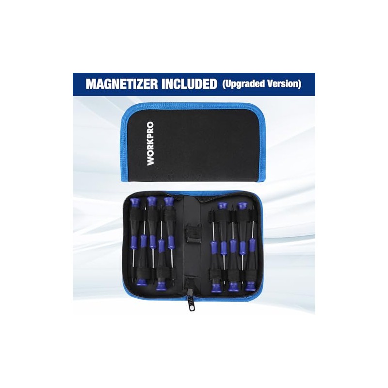 WORKPRO 10-Piece Precision Screwdriver Set with Pouch, Magnetic Small Screwdrivers