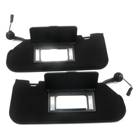 Sun Visors Sun Shades Vanity Mirror Pair W/LED Light Compatible with 2005-2013 Corvette C6 23142243, 23142245
