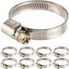 Hose Clamps with Worm Drive, Pack of 8, Clamping Range