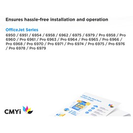 CMYi 902XL Yellow Replacement Ink Cartridge for HP OfficeJet 6979, Pro 6958, Pro 6960, Pro 6961, Pro 6963, Pro 6964, Pro 6965, Pro 6966, Pro 6968, Pro 6970, Pro 6971, Pro 6974, Pro 6975, Pro 6976