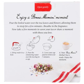 Bonne Maman Organic Herbal Tea Dream: Verbena, Damask Rose & Lavendar Blend, 16 Tea Bags (Pack of 1), 16 Count