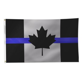 Thin Blue Line Canadian Flag 3 x 5 Ft