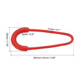 PATIKIL Zipper Pulls Extension Handle Cord, 30 Pack Finger Use Plastic U-Shape Tab Tag Extender for Luggage Backpacks, Red
