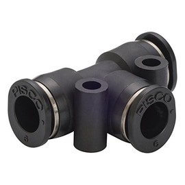 Nippon Pisco Small One-Touch Fitting (Tube Fitting Mini), Union Tee, Applicable Tube Size: 0.2 inches (4 mm), PE4M