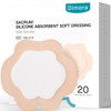 20 Count Sacral Silicone Absorbent Dressing 7" x 7" -