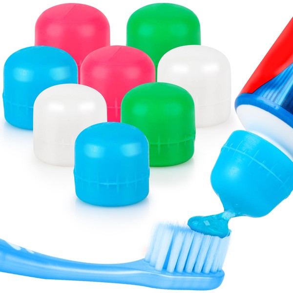 8 Pcs Toothpaste Caps Self Closing Toothpaste Squeezer Dispenser for Kids Silicone Toothpaste Covers Toothpaste Saver Cap Mess Free Toothpaste Topper