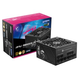 MSI MPG A850GS PCIE5, Fully Modular Gaming 850W Power Supply, 80+ Gold, Dual 12V-2x6 Cables, Server-Grade Capacitor, ATX 3.1 & PCIe 5.1 Ready, Low-Noise, Semi Digital, 10 Year Warranty
