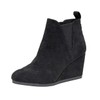 Dunes Women's Zoey Wedge Bootie +Wide Width Available, Black, 7.5