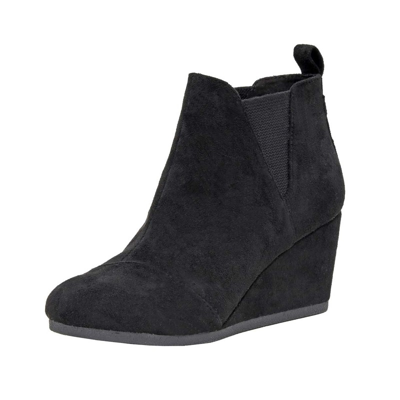 Dunes Women's Zoey Wedge Bootie +Wide Width Available, Black, 7.5