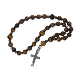 W19 Anglican Prayer Beads, Anglican Rosary, Anglican Chaplet, 10mm Tiger Eye Gemstone Beads Handmade Design by Jeannieparnell