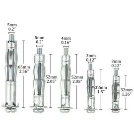 TOVOT 77PCS Wall Anchor Setting Tool Heavy Duty Hollow Wall Anchor Tool with 5 Sizes Molly Bolts Hollow Drive Wall Anchor Screw Kit (M4 M5 M6)