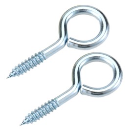 Qrity 20 PCS Eyelet Screws, Eyed Screw Hook 16mm, Self Tapping Screws, Tightening Screw, Ring Screw, Ceiling Hook, Galvanized Eyebolt, Screw Hole Nail, for Wood, Fixing Wires, Indoor and Outdoor