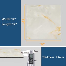 VEELIKE Peel and Stick Floor Tile Cracked Gold Marble Vinyl Floor Tiles 24 Pack Stick on Tile Flooring Waterproof Self Adhesive Marble Vinyl Floor Tile Stickers for Bathroom Bedroom Kitchen 12''x12''