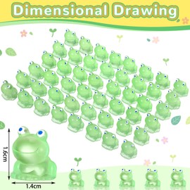 Chitidr 50 Pcs Luminous Resin Mini Frogs Cute Frog Glow in The Dark Miniature Figurines Frogs DIY Ornament Accessories for Garden Dollhouse Decoration Crafts, Green