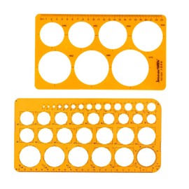 Circle Stencil Template,2 pcs Circle Template Drawing Stencil with 36 Circles Plastic Circle Stencils Circle Ruler Transparant Architecture Ruler for Painting Drawing Aids Quilling Template