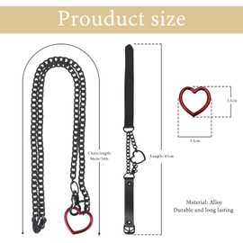 GUSXPPD 2 Pcs Heart Leather Chokers, PU Leather Collar Choker, Vintage Gothic Punk Choker, Gothic Heart Y2K Chokers Jewelry for Men Women (Black + Black)