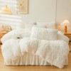 ERLOXO Fluffy Beige Faux Fur Comforter Cover Queen Set -