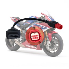 VZG 6 Pin OBD2 Adapter Fit for Honda Guzzi Kawasaki Suzuki Yamaha Ducati Piaggio Vespa Motorcycle OBD Diagnostic Cable, Euro5 6 Pin Connector Fits CAN Bus and K-Line,Work with Elm327 Scanner