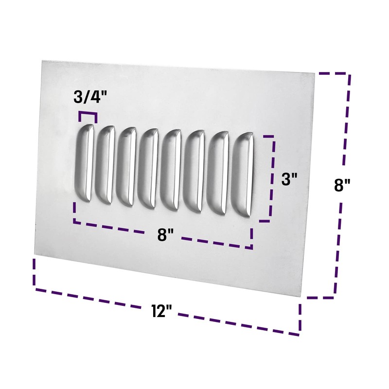 8 Hood Louver Sheet Metal Panel, 12 x 8 Inch,