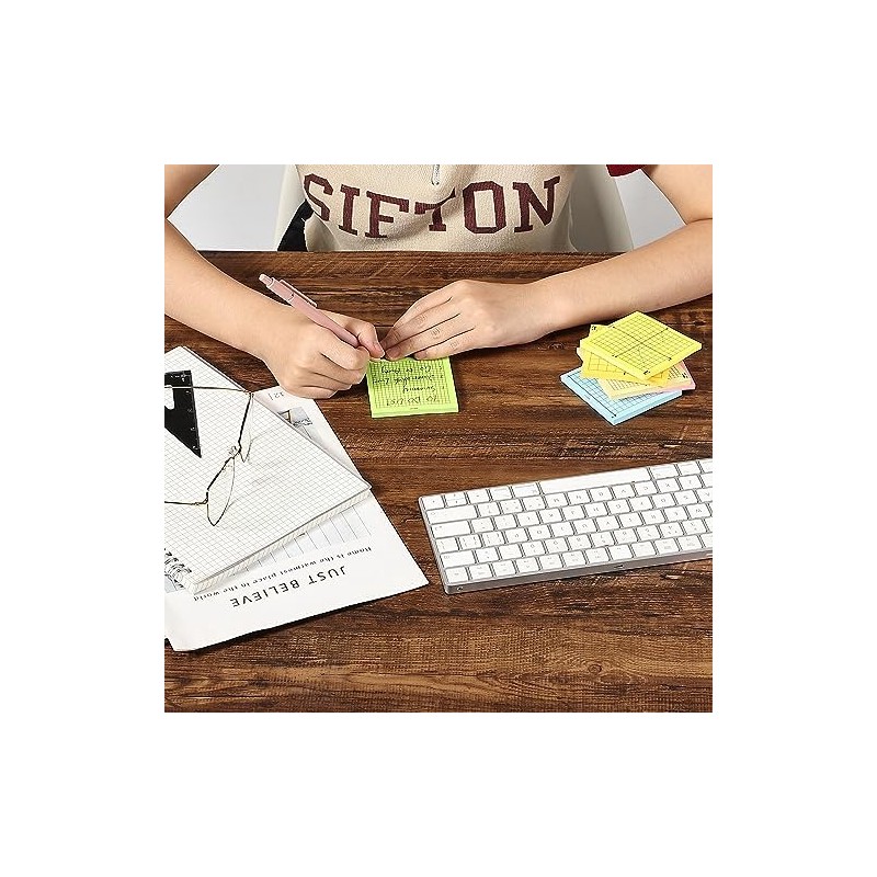 Mr. Pen- Graph Paper Sticky Notes, 6 Pads, 3x3 Inch,