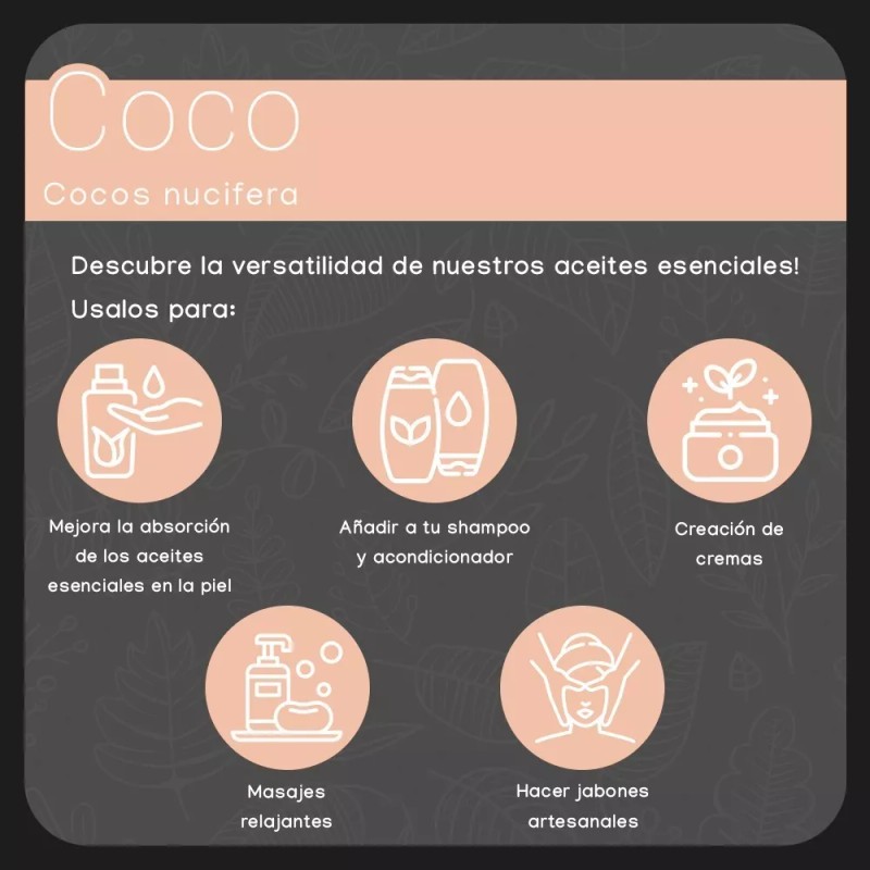Nate Organic Aceite Esencial Coco Fraccionado 100% Nat 50 Ml
