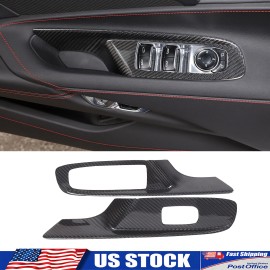 Ynei Fits 20-24 Corvette C8 HTC Real Carbon Fiber Window Lift Switch Panel Cover Trim