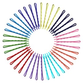 Gnognauq 100 pcs 2 Bobby Hair Pins Multicolored Hair Styling Clips 2 Inches Metallic Barrettes for Women and Girls