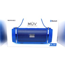 Merkury Innovations MUV Portable Wireless Speaker - Power Bass Core - Lightweight Design Color Blue