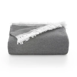 GAMUSI Multipurpose Bedspread for Bed Sofa Plaid Foulard Sofa Blanket Soft and Breathable Cotton Bee Nest 180 x 140 cm Black