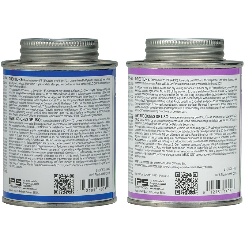 Weld-On 15900 Twin Pack 780 PVC Regular-Bodied Plumbing Solvent Cement