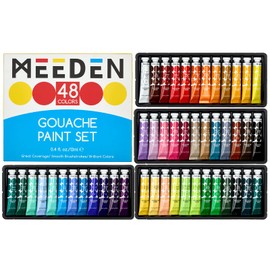 MEEDEN Gouache Paint Tube Set - 48 x 12ml (0.4 oz) Colors Art Paint Supplies for Artists Students Beginners - Rich Pigment Art Paints for Canvas Painting